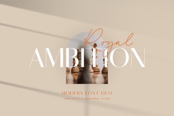 Royal Ambition Duo: A Modern Script Font for Editorial Design
